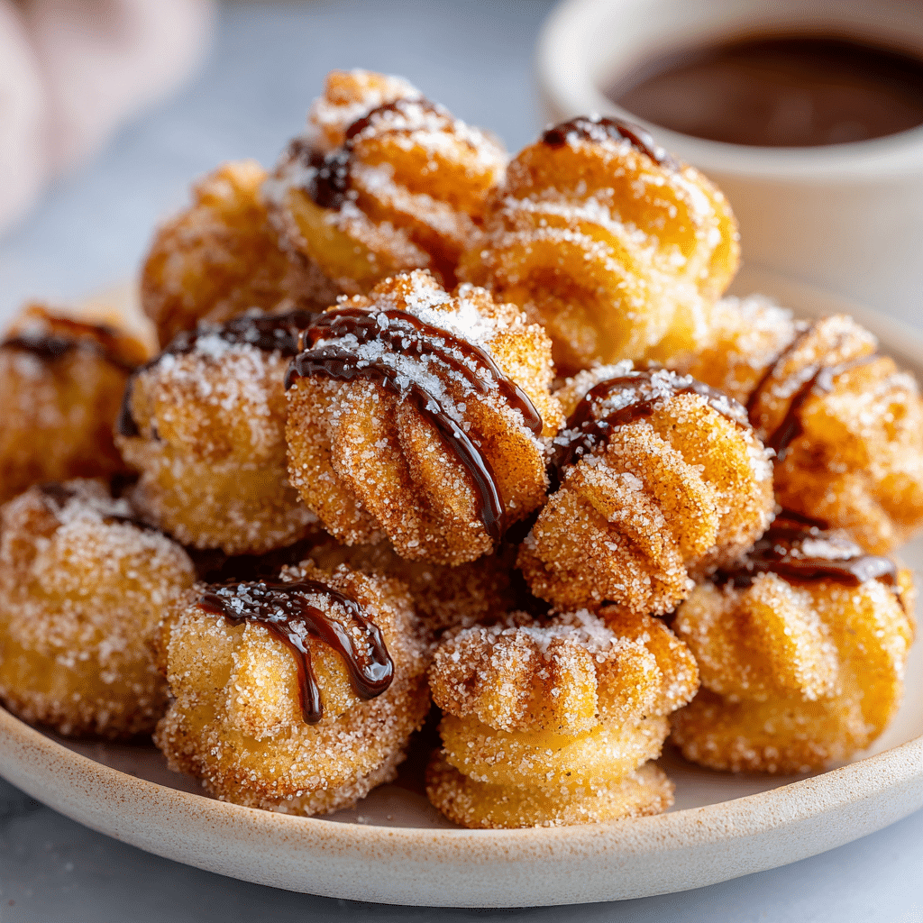 Fluffy Air Fryer Churro Bites 2 Fluffy air fryer churro bites coated in cinnamon sugar