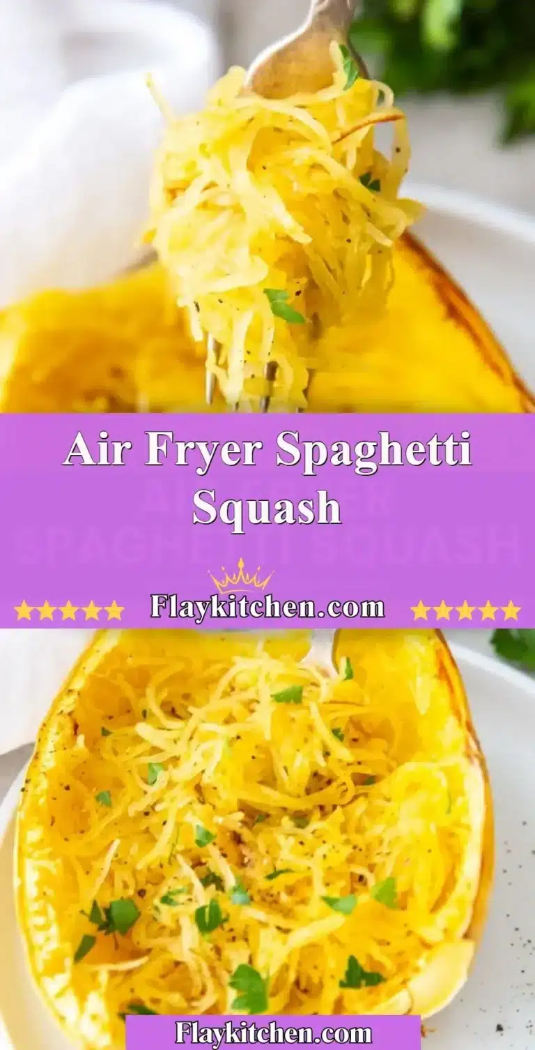 Air fryer spaghetti squash cooked to perfection with a golden crust.