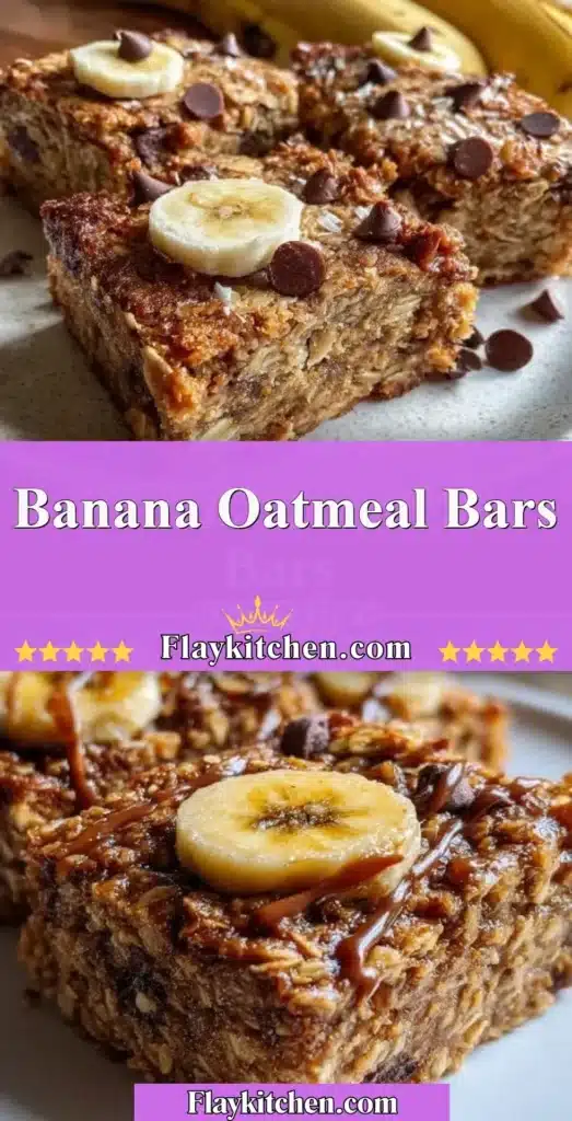 Homemade Banana Oatmeal Bars with oats and ripe bananas for a healthy treat