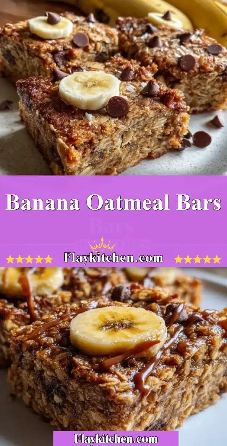 Homemade Banana Oatmeal Bars with oats and ripe bananas for a healthy treat