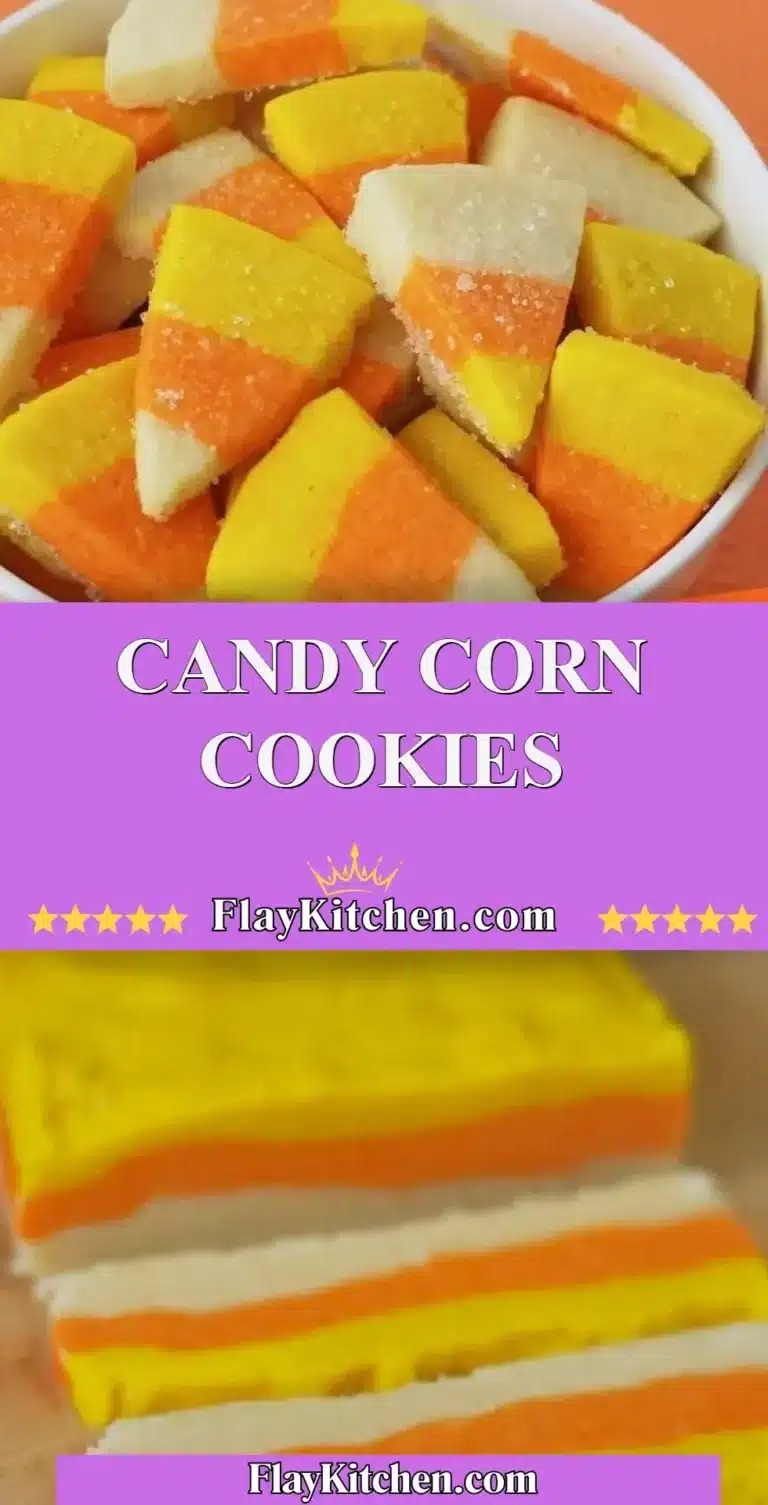 Homemade Candy Corn Cookies decorated for Halloween