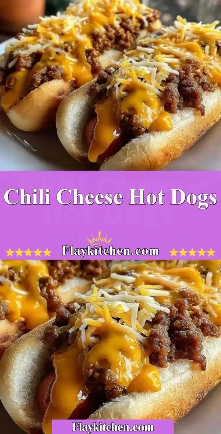 Delicious Chili Cheese Hot Dogs topped with chili and melted cheese