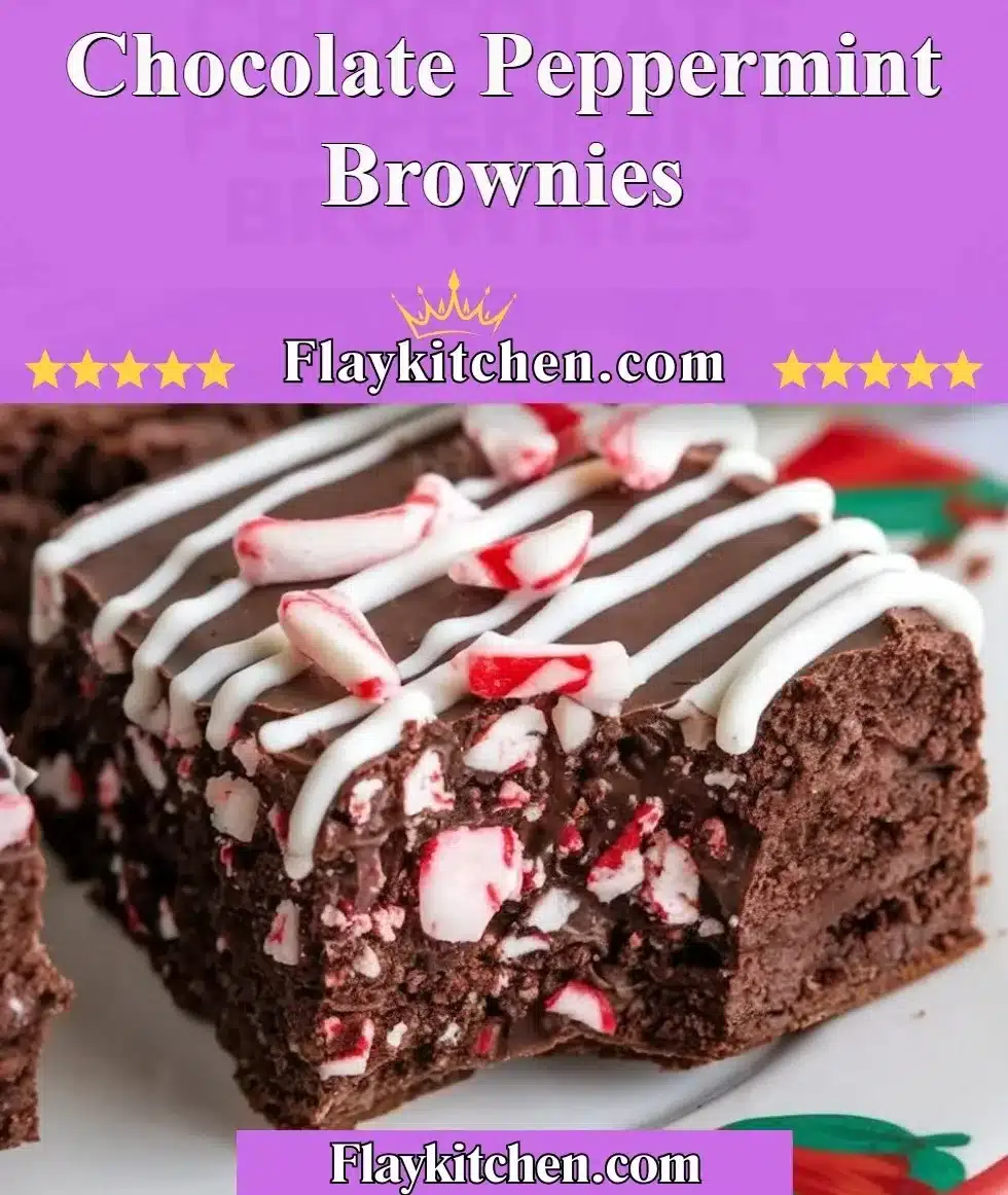 Delicious Chocolate Peppermint Brownies topped with chocolate and sprinkles