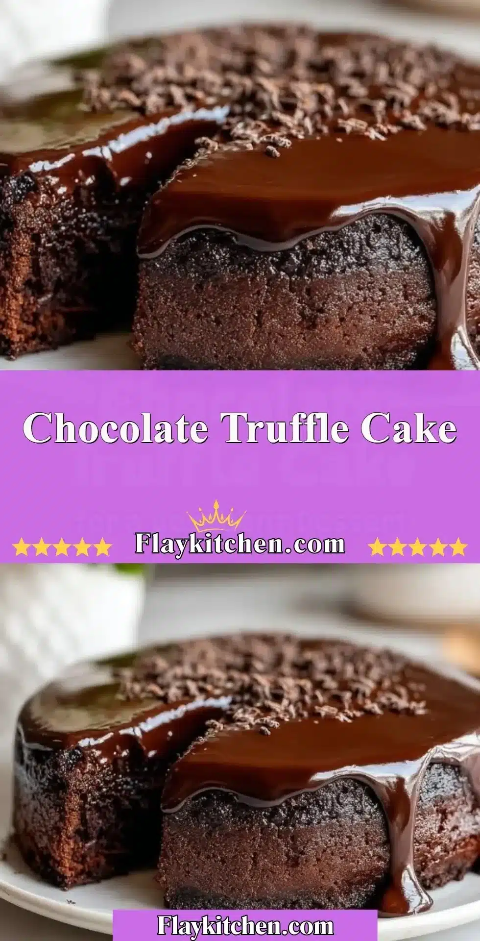 Chocolate Truffle Cake 2 Decadent Chocolate Truffle Cake with rich chocolate layers and truffle topping