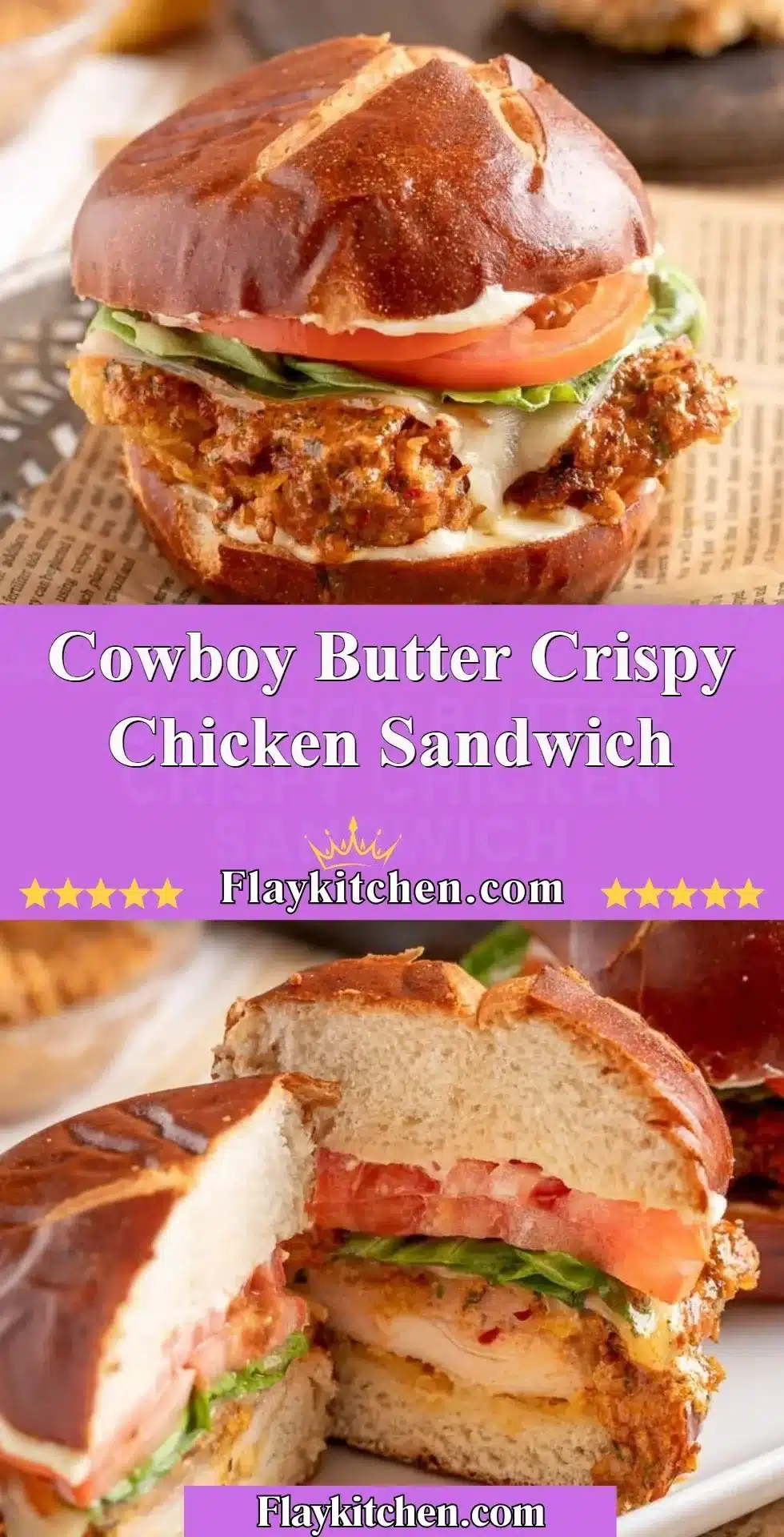 Cowboy Butter Crispy Chicken Sandwich 2 Delicious Cowboy Butter Crispy Chicken Sandwich served with fresh ingredients and crispy texture