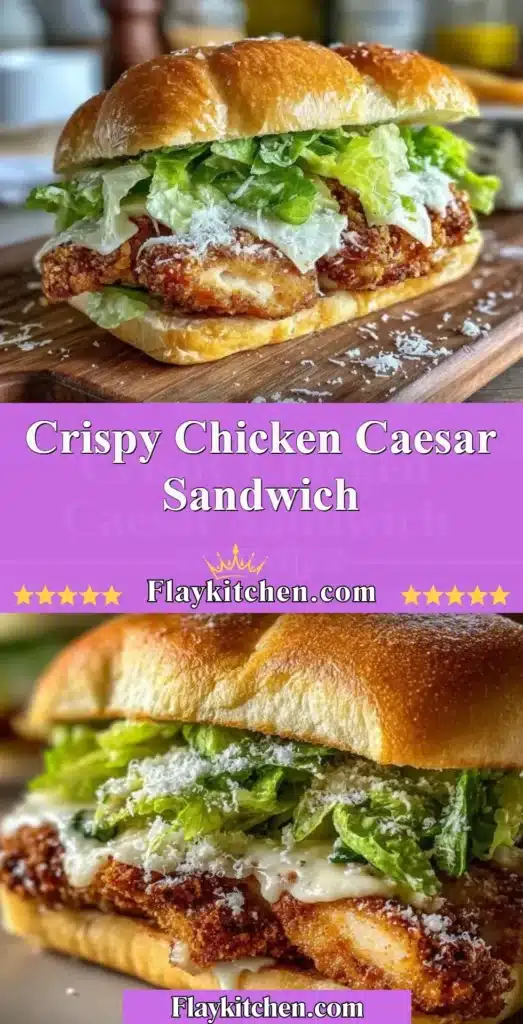 Crispy Chicken Caesar Sandwich with fresh lettuce and creamy dressing