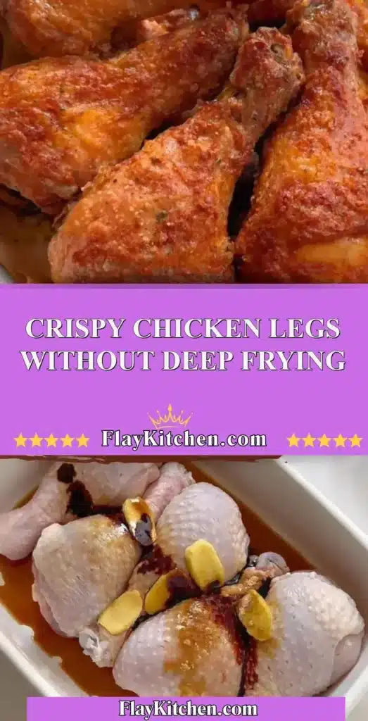 Crispy chicken legs baked to perfection without deep frying