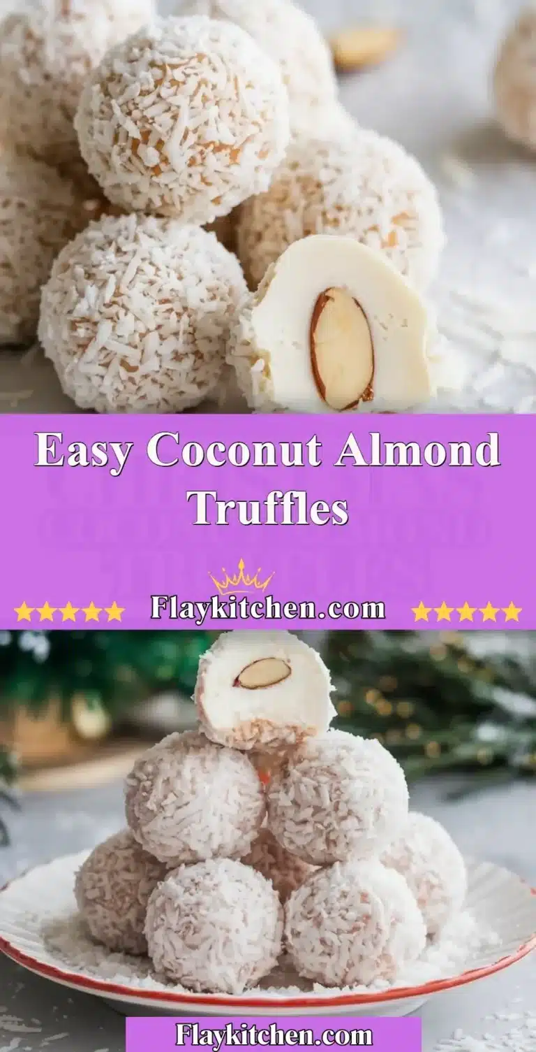 Easy homemade coconut almond truffles ready to enjoy.