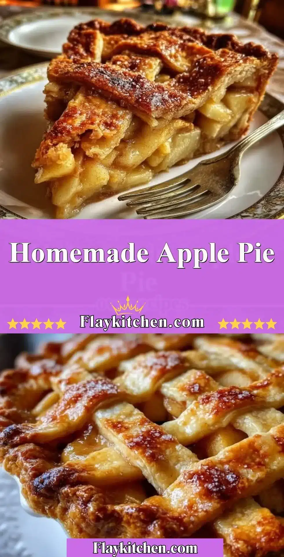 Delicious homemade apple pie with a golden crust and fresh apples