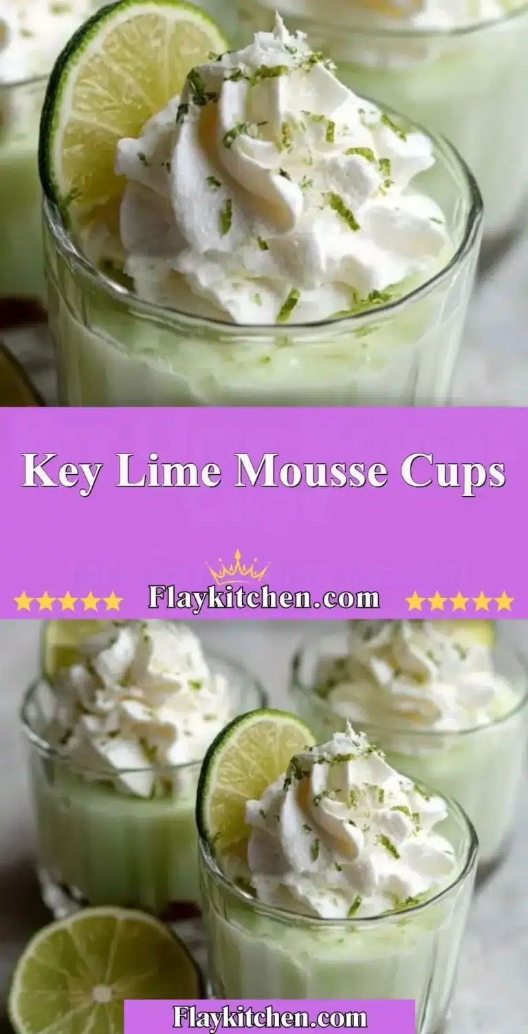 Delicious Key Lime Mousse Cups garnished with lime zest