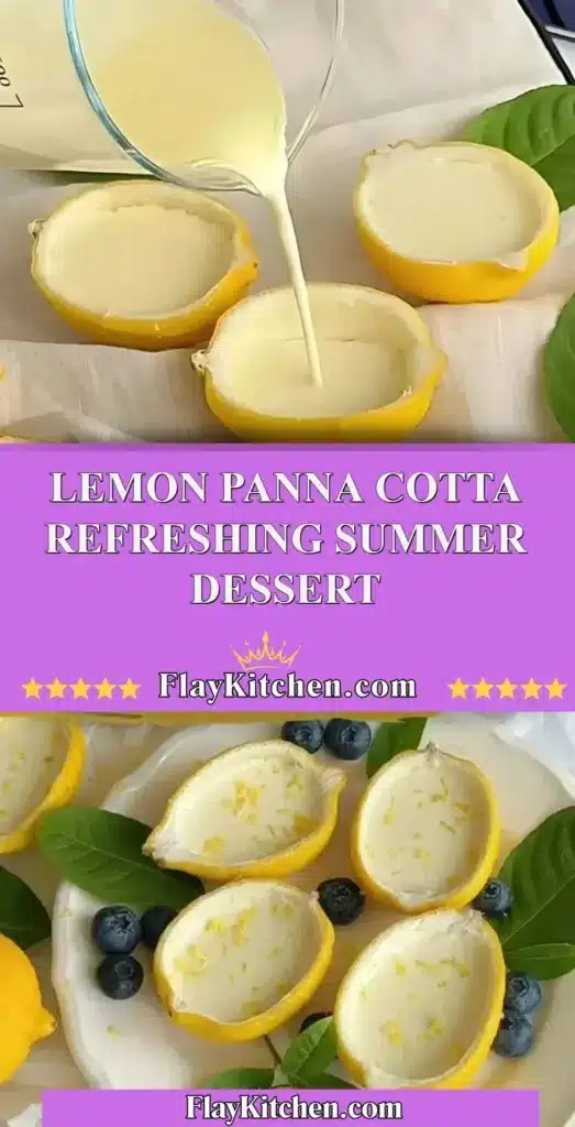 Delicious Lemon Panna Cotta served in a glass, garnished with fresh lemon slices.