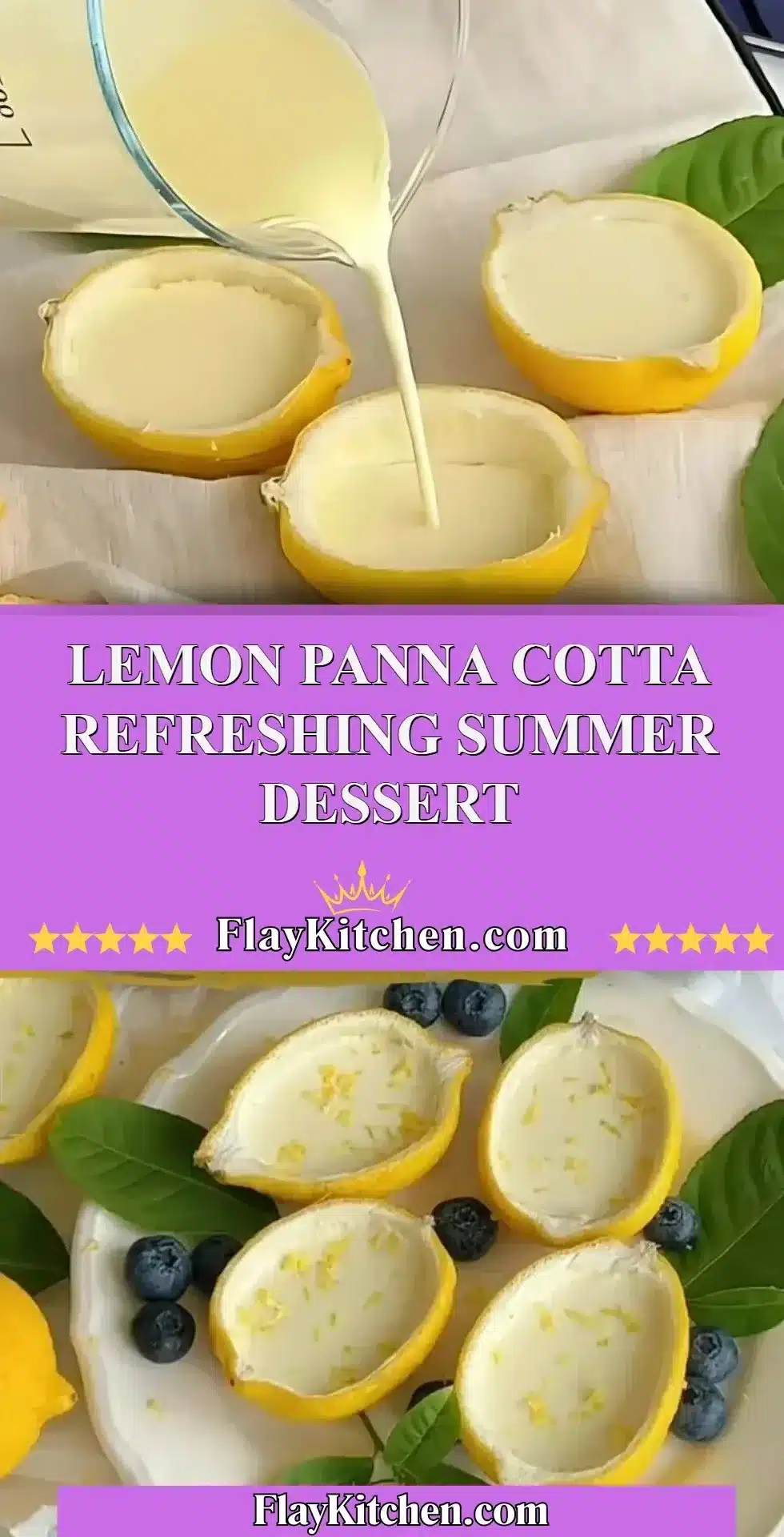 Delicious Lemon Panna Cotta served in a glass, garnished with fresh lemon slices.