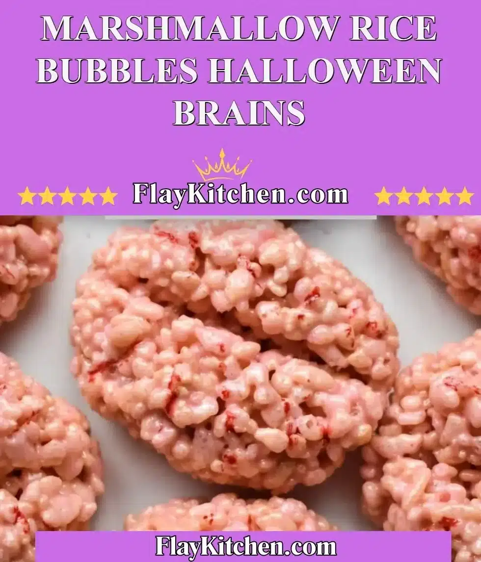 Marshmallow Rice Bubbles Halloween Brains 2 Halloween brains made from marshmallow rice bubbles for a fun treat