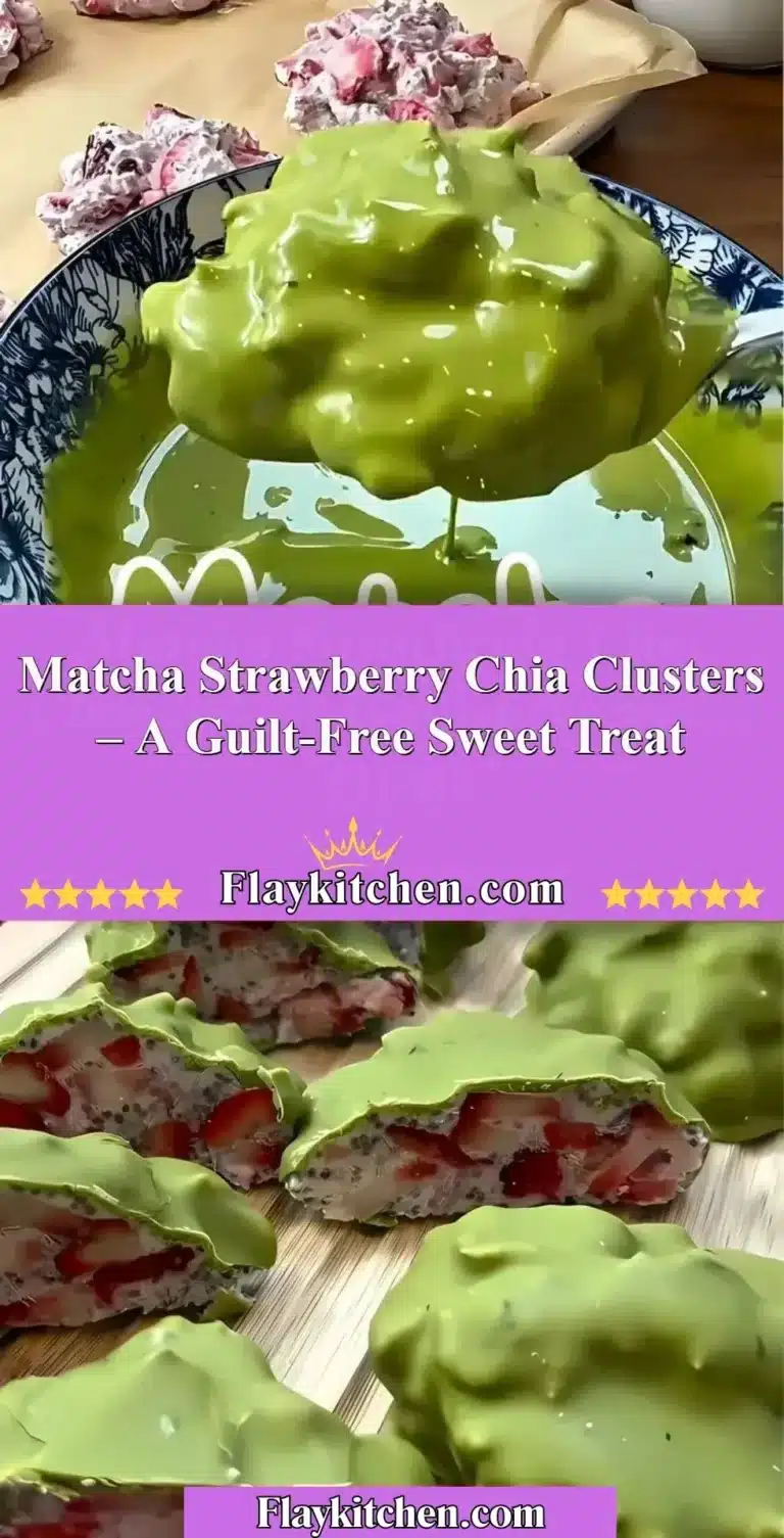 Matcha Strawberry Chia Clusters garnish for a healthy sweet treat