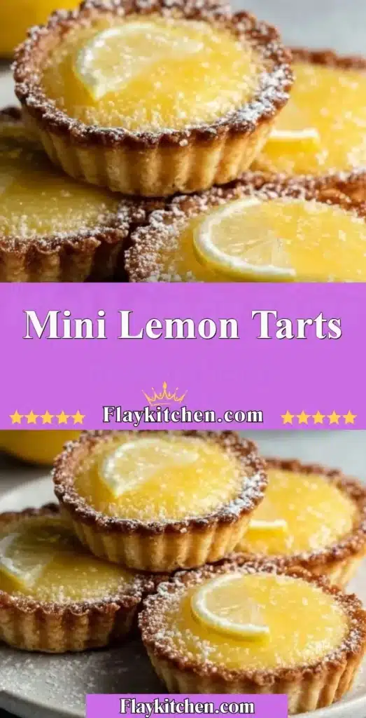Delicious mini lemon tarts with a zesty filling and crispy crust.