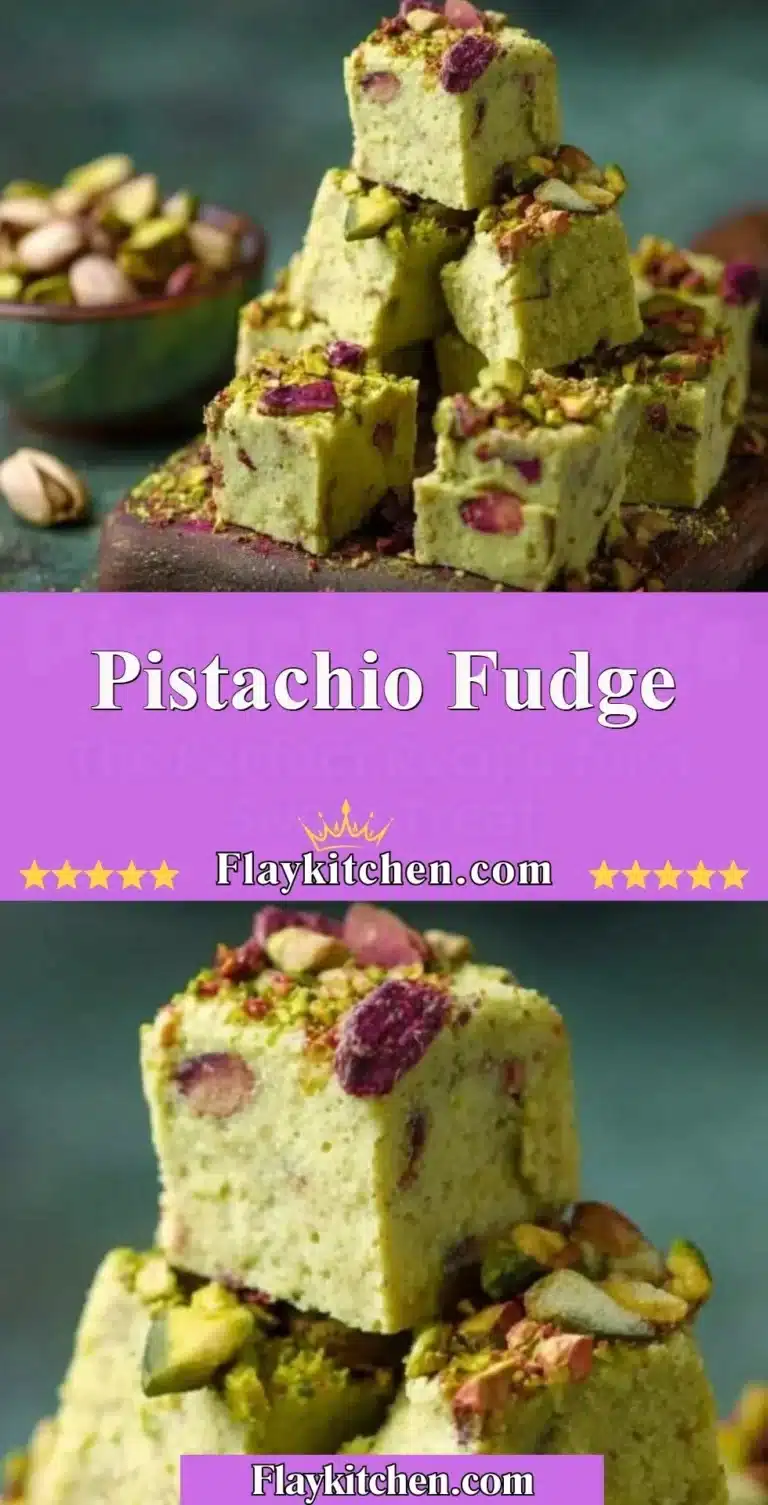 Delicious homemade pistachio fudge with nuts and cream.