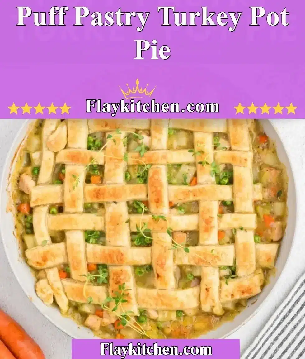 Delicious Puff Pastry Turkey Pot Pie baked to golden perfection.