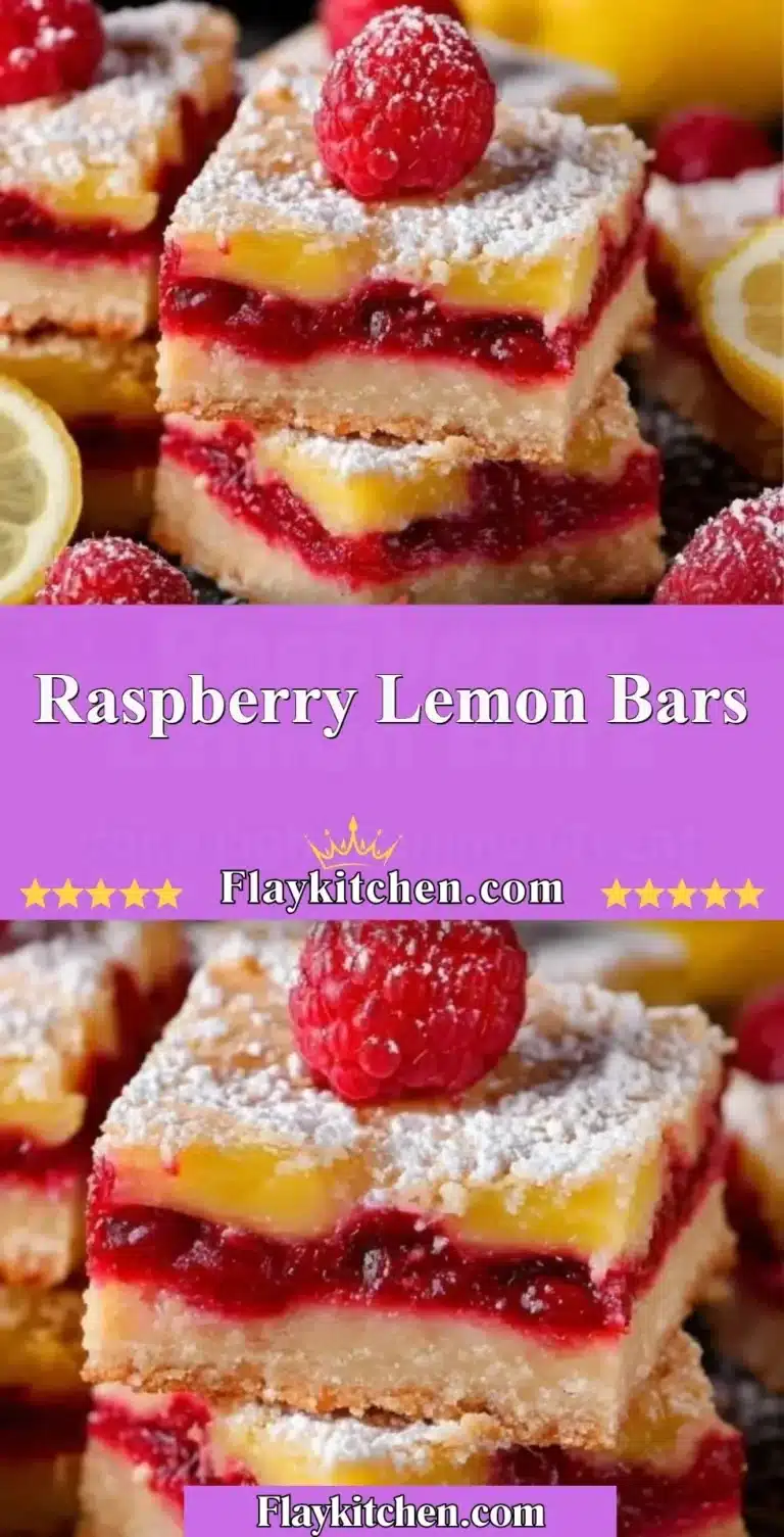 Delicious homemade raspberry lemon bars on a white plate garnished with fresh raspberries