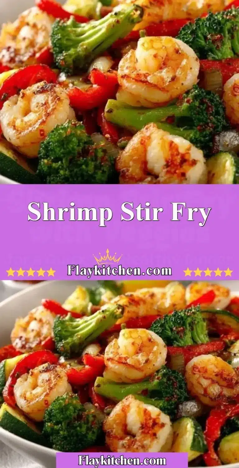 Colorful shrimp stir fry with vegetables in a pan