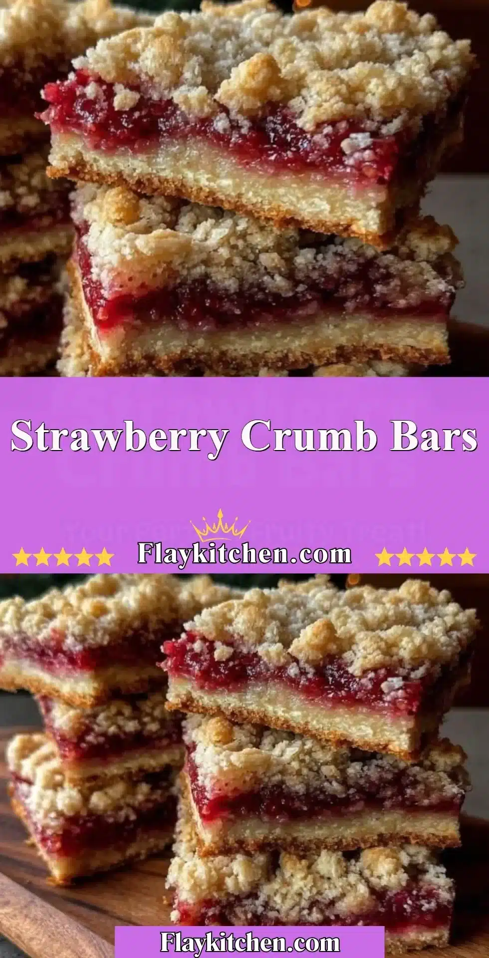 Delicious homemade strawberry crumb bars on a plate with fresh strawberries