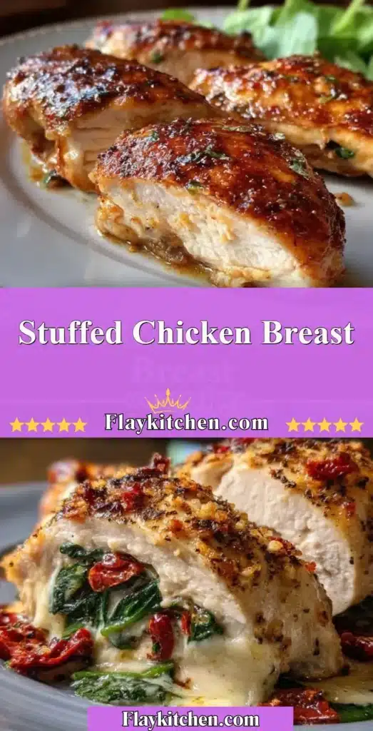 Delicious stuffed chicken breast garnished with herbs and served on a plate