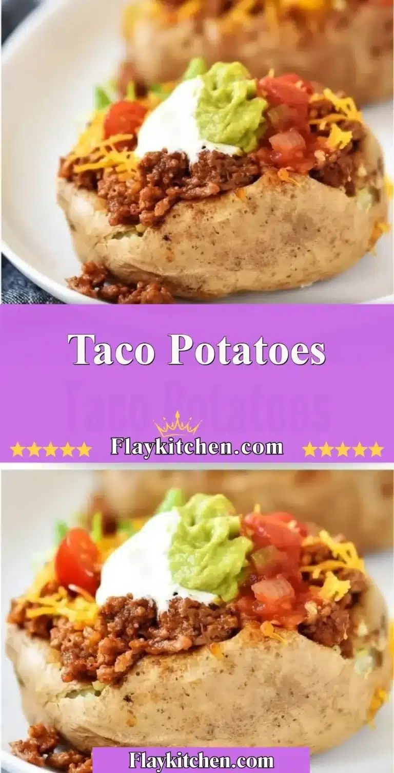 Plate of Taco Potatoes topped with cheese and salsa