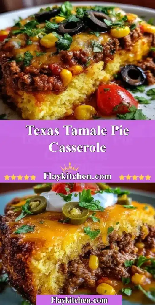 Delicious Texas Tamale Pie Casserole served in a baking dish