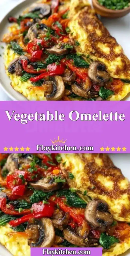 Delicious homemade vegetable omelette with fresh veggies on a plate