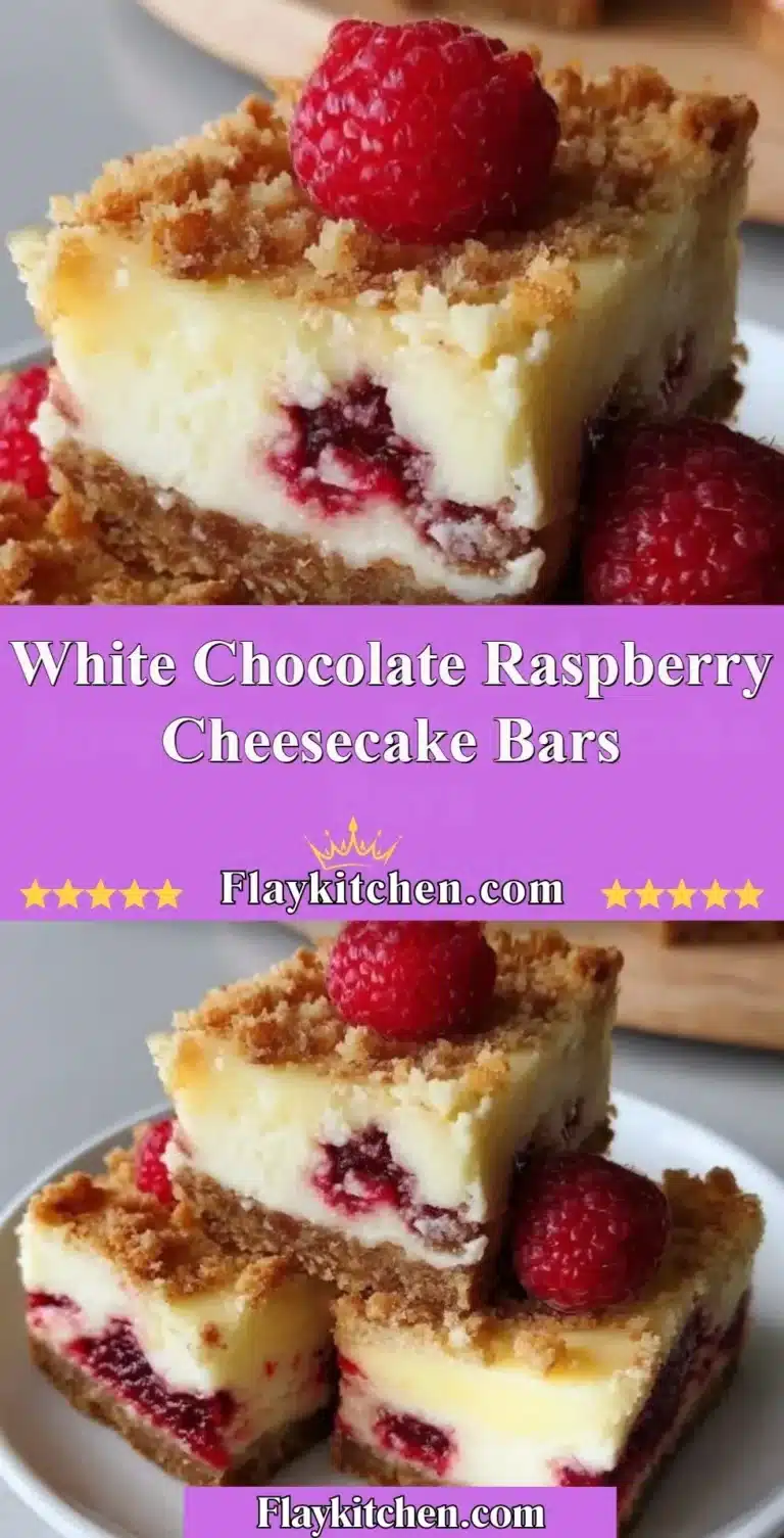 Delicious white chocolate raspberry cheesecake bars with a creamy texture