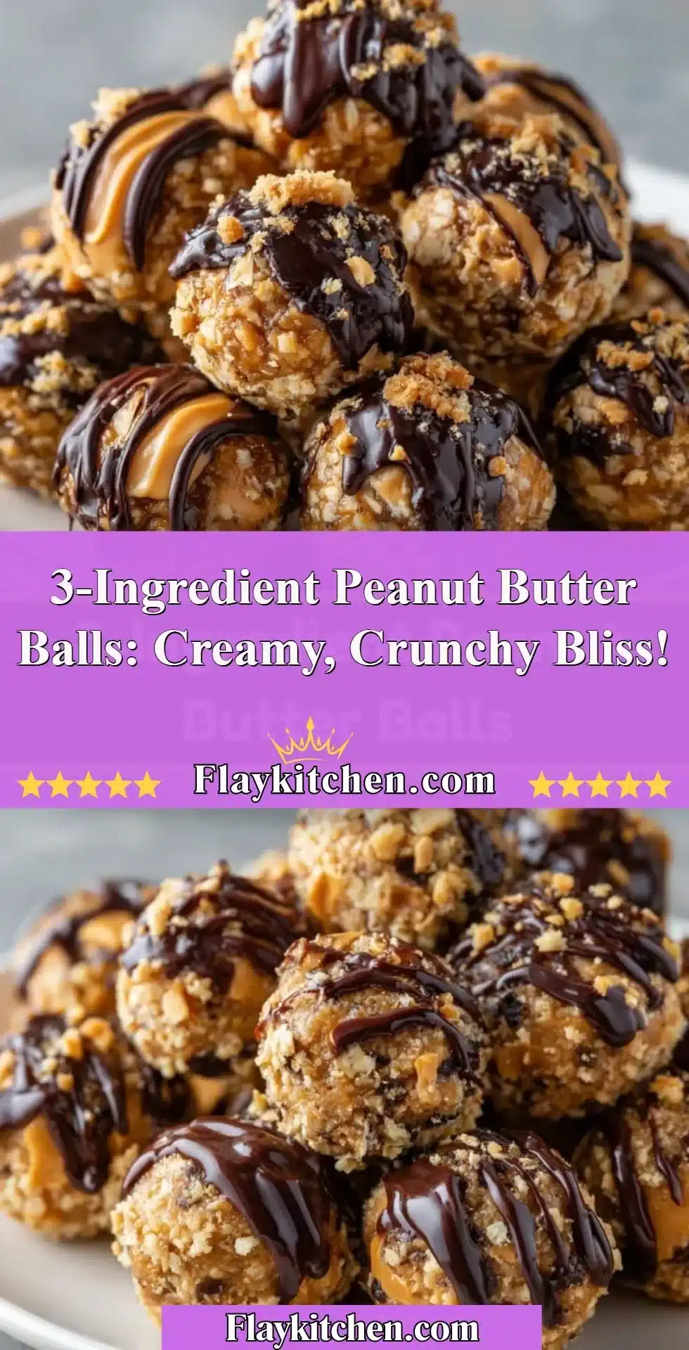 Delicious 3-Ingredient Peanut Butter Balls on a plate
