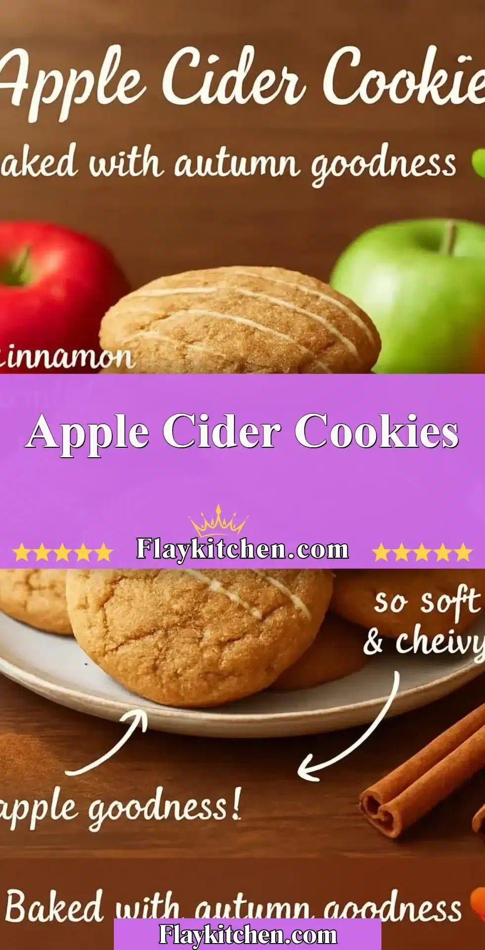 Delicious homemade apple cider cookies with a sprinkle of cinnamon