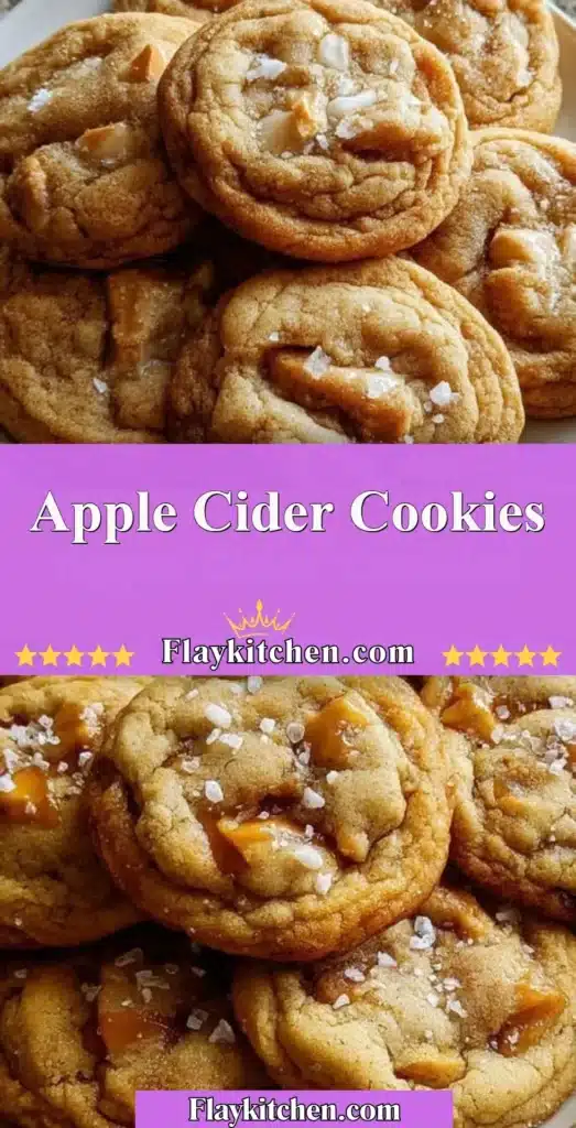 Delicious homemade apple cider cookies arranged on a wooden table