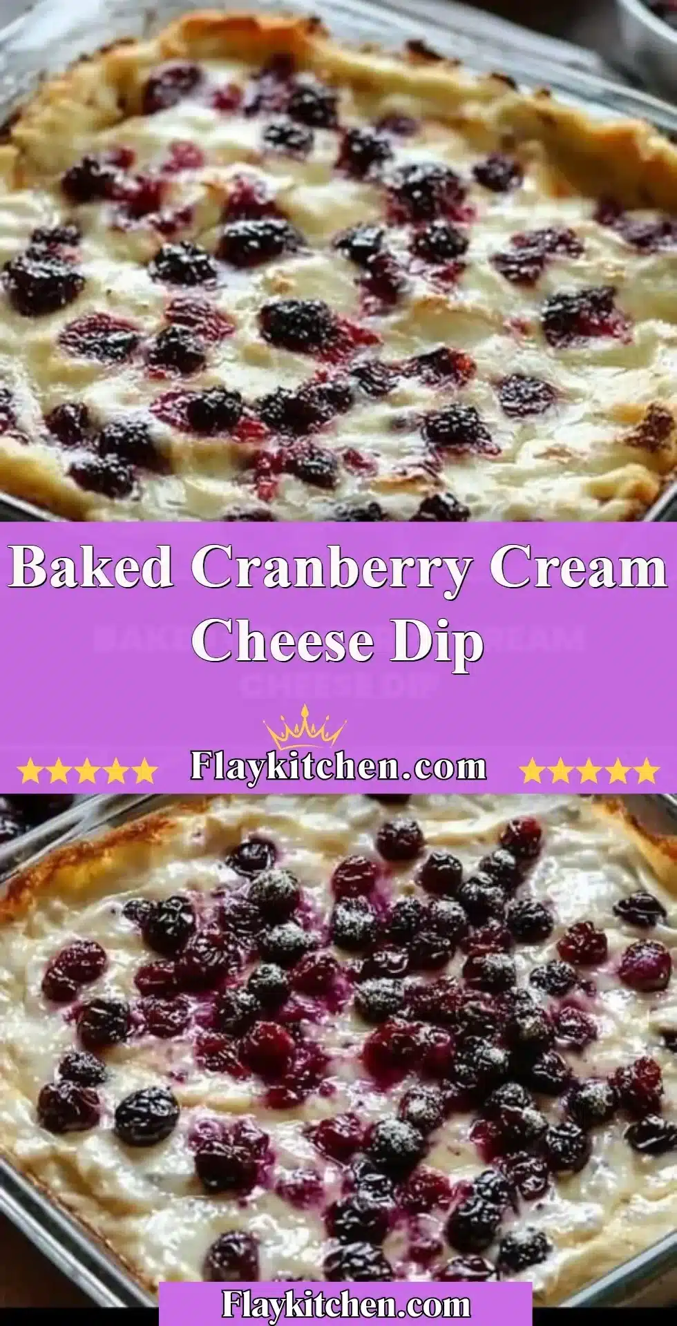 Baked Cranberry Cream Cheese Dip 2 Baked cranberry cream cheese dip served with crackers