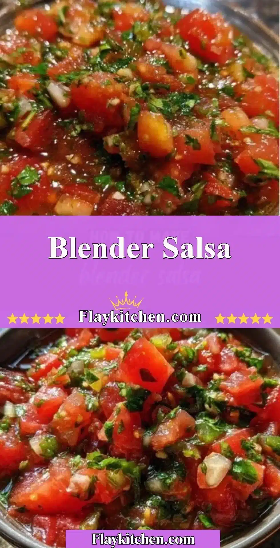 Freshly blended salsa made in a blender, featuring tomatoes and spices.