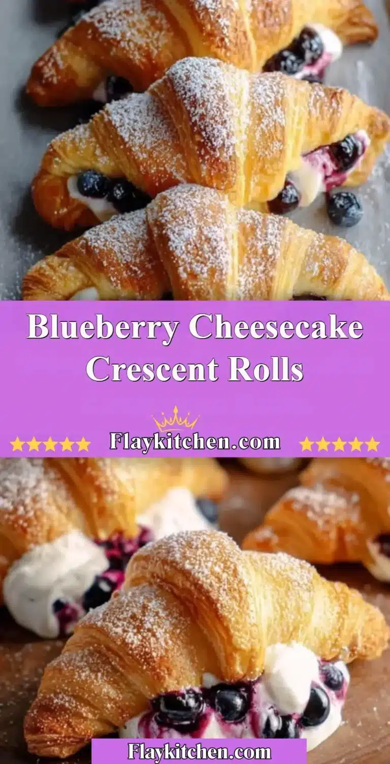 Blueberry cheesecake crescent rolls baked to golden perfection