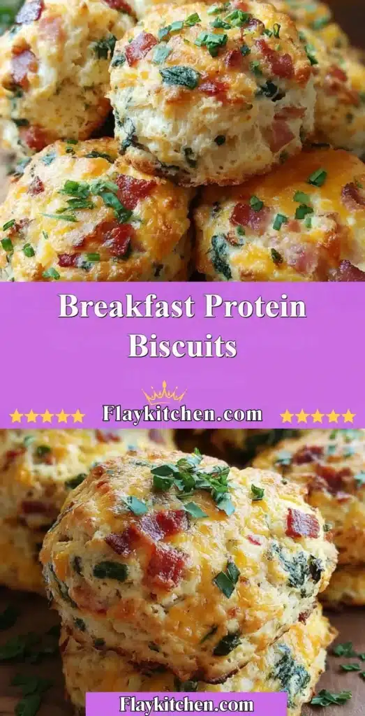 Delicious breakfast protein biscuits stacked on a plate