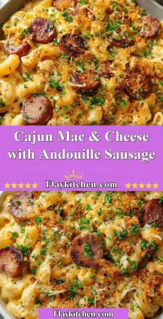 Cajun Mac & Cheese with Andouille Sausage served in a bowl