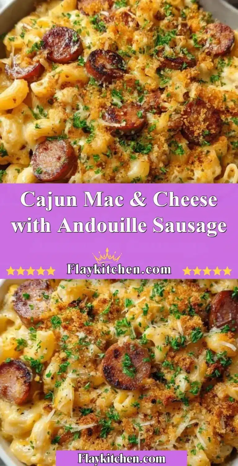 Cajun Mac & Cheese with Andouille Sausage served in a bowl