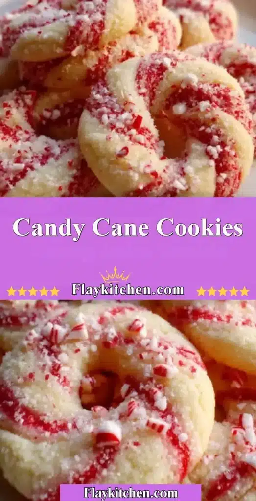 Festively decorated Candy Cane Cookies for Christmas celebration