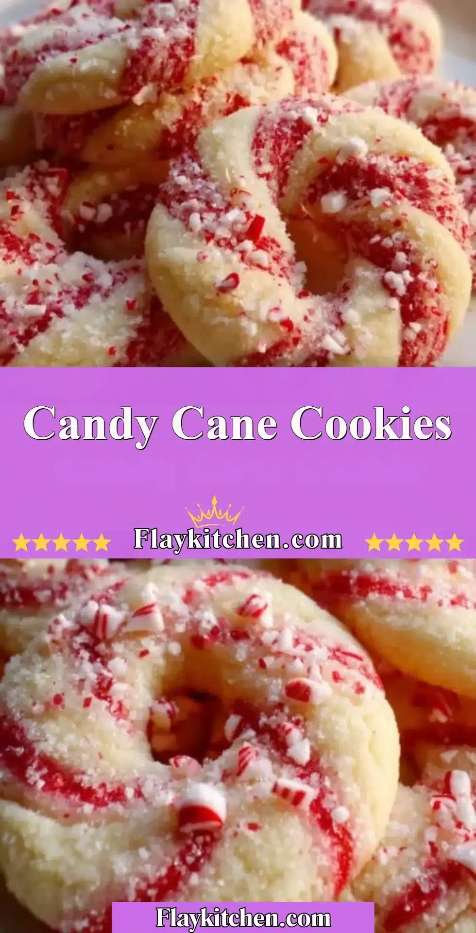 Festively decorated Candy Cane Cookies for Christmas celebration