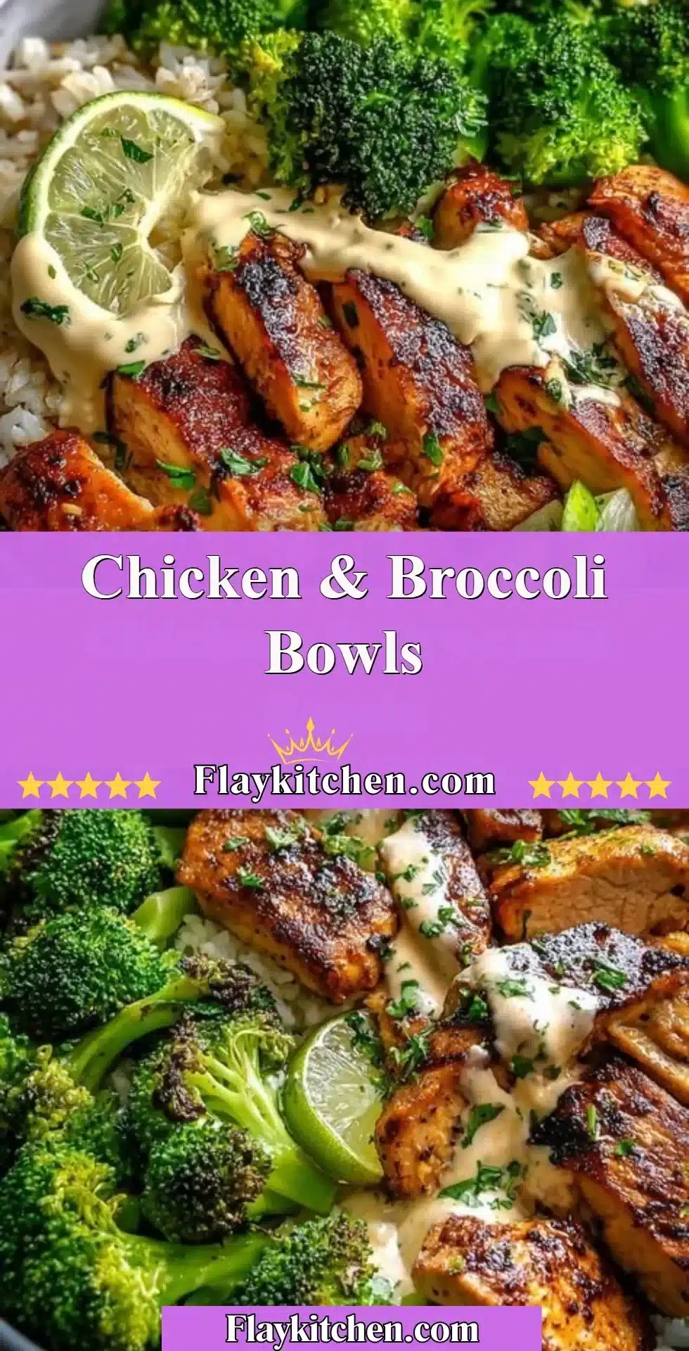 Healthy Chicken and Broccoli Bowl with vegetables and rice