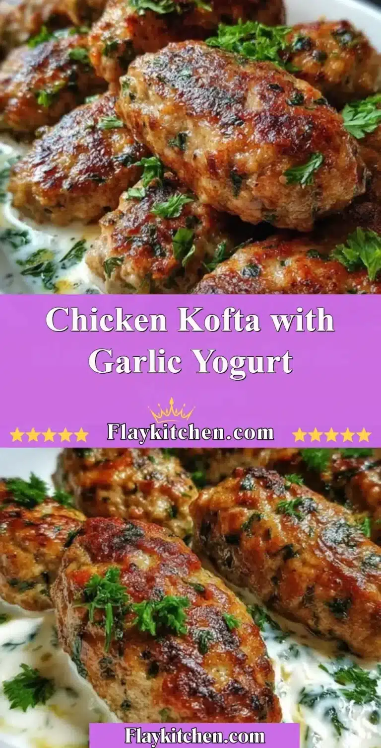 Chicken kofta served with creamy garlic yogurt sauce