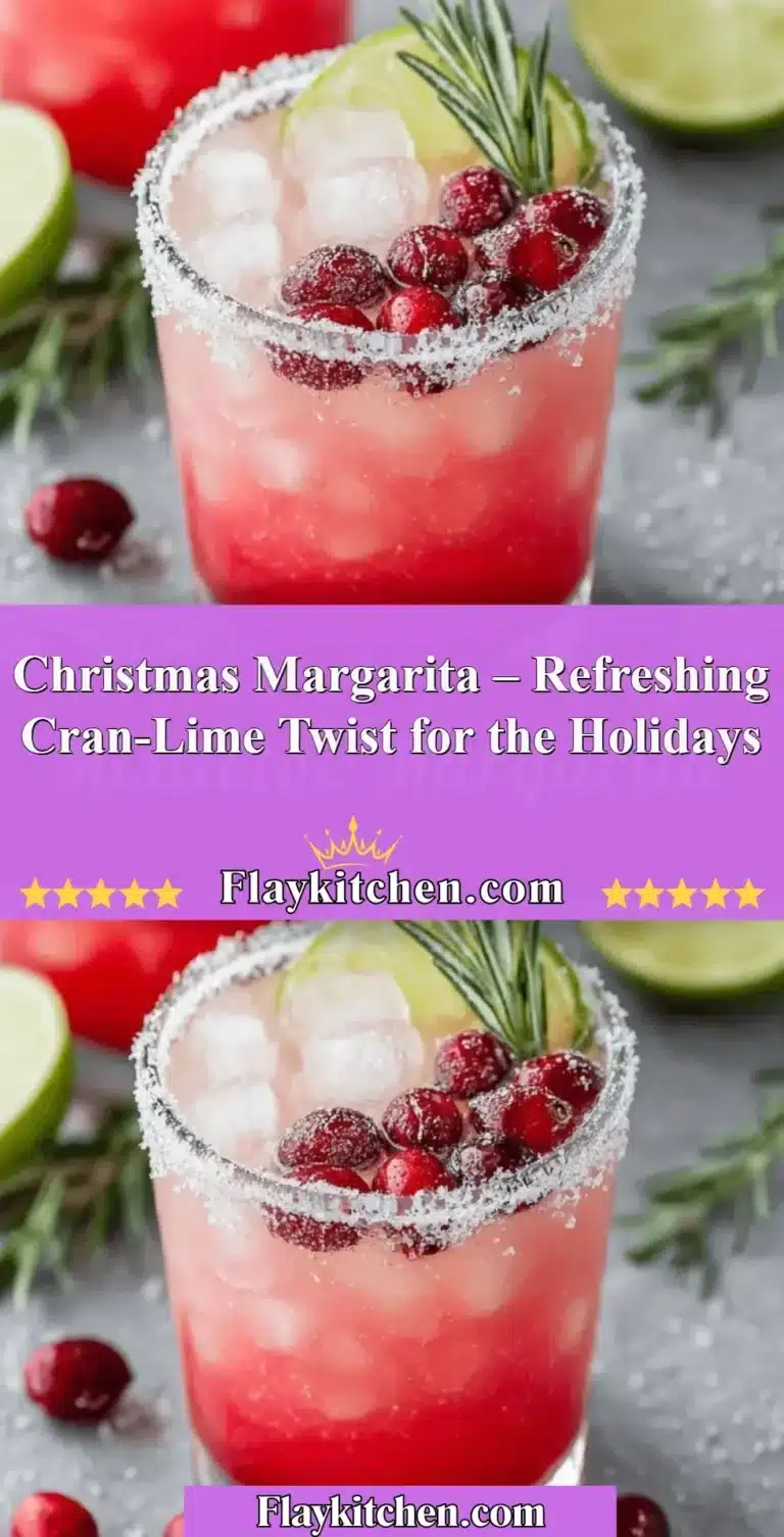 Festive Christmas Margarita with cran-lime twist for holiday celebrations