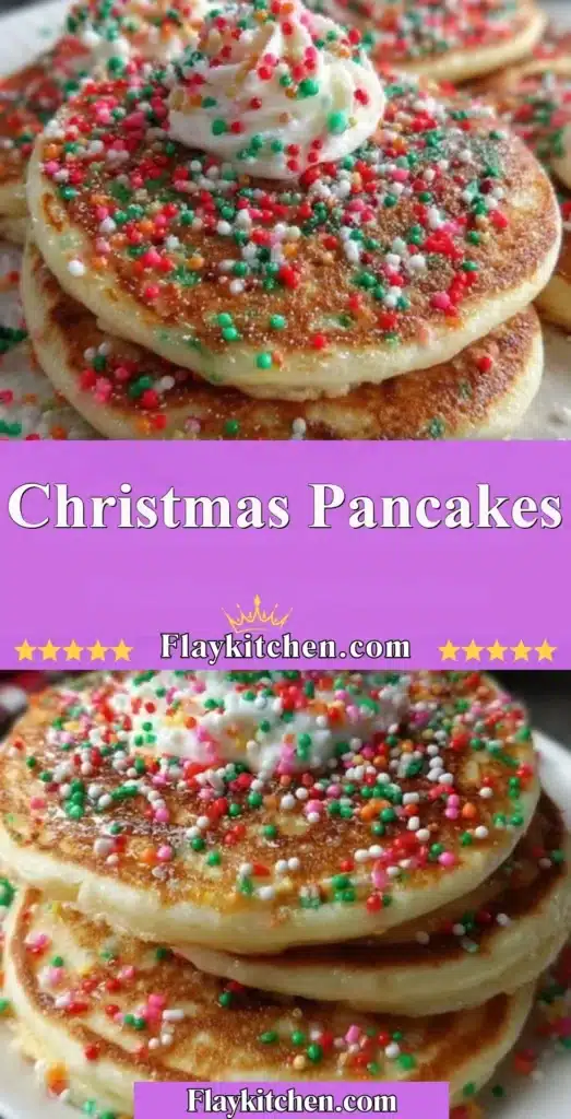 Deliciously decorated Christmas Pancakes with festive toppings
