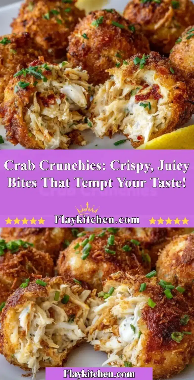 Crispy and juicy Crab Crunchies ready to tempt your taste buds.