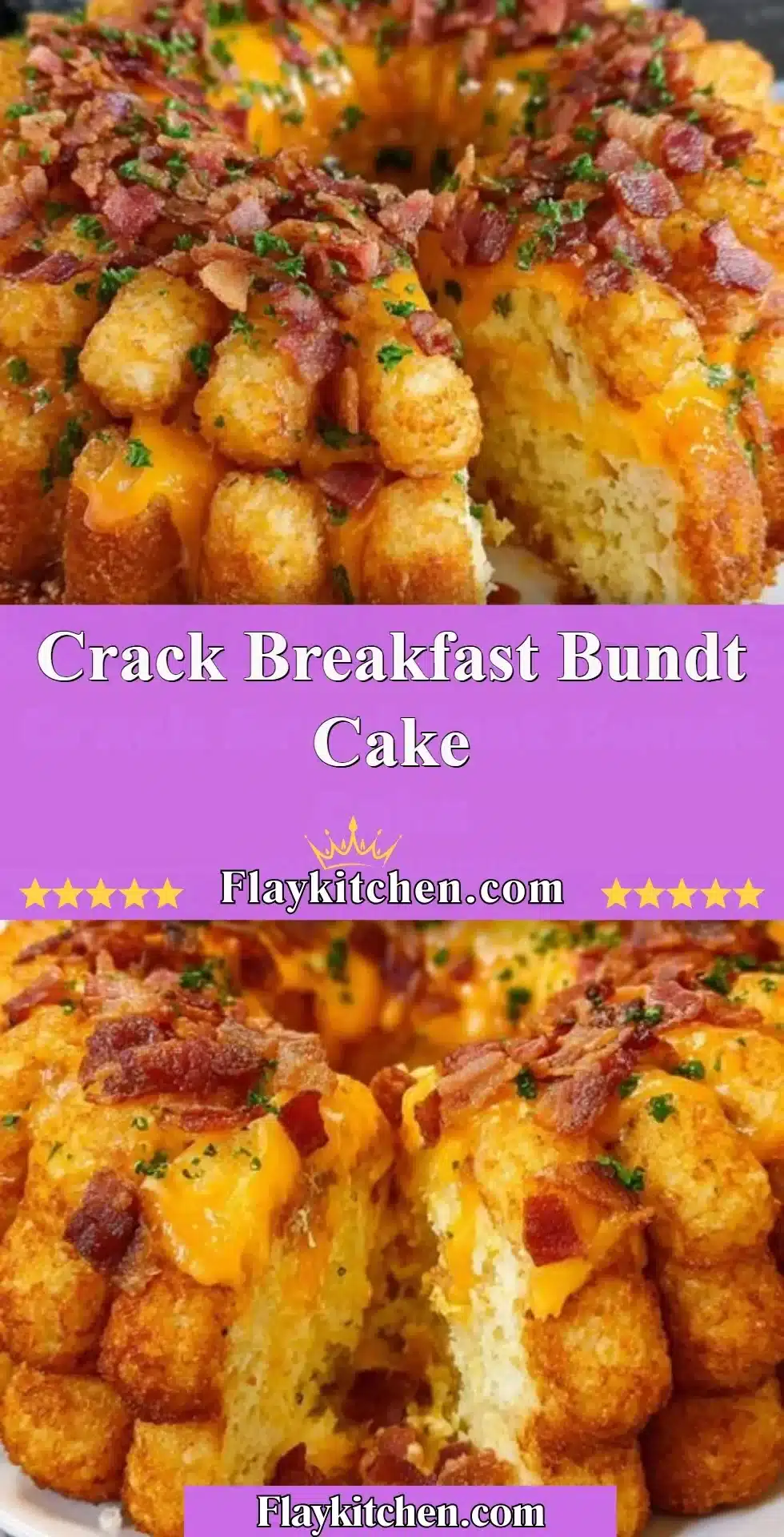 Delicious Crack Breakfast Bundt Cake served on a plate