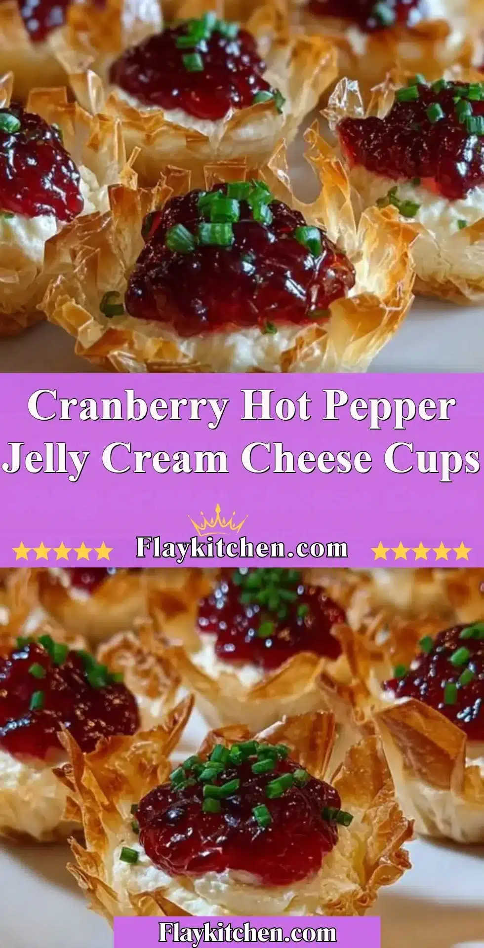 Cranberry Hot Pepper Jelly Cream Cheese Cups 2 Cranberry Hot Pepper Jelly Cream Cheese Cups served on a platter