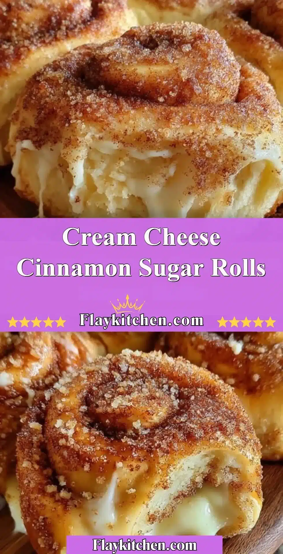 Cream Cheese Cinnamon Sugar Rolls 2 Delicious cream cheese cinnamon sugar rolls topped with a sweet glaze