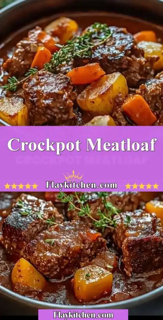 Deliciously cooked Crockpot meatloaf ready to be served.