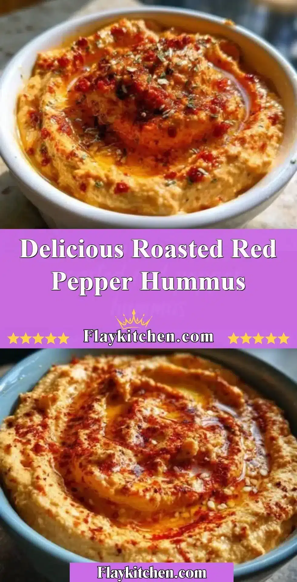 Delicious roasted red pepper hummus served with pita bread and vegetables